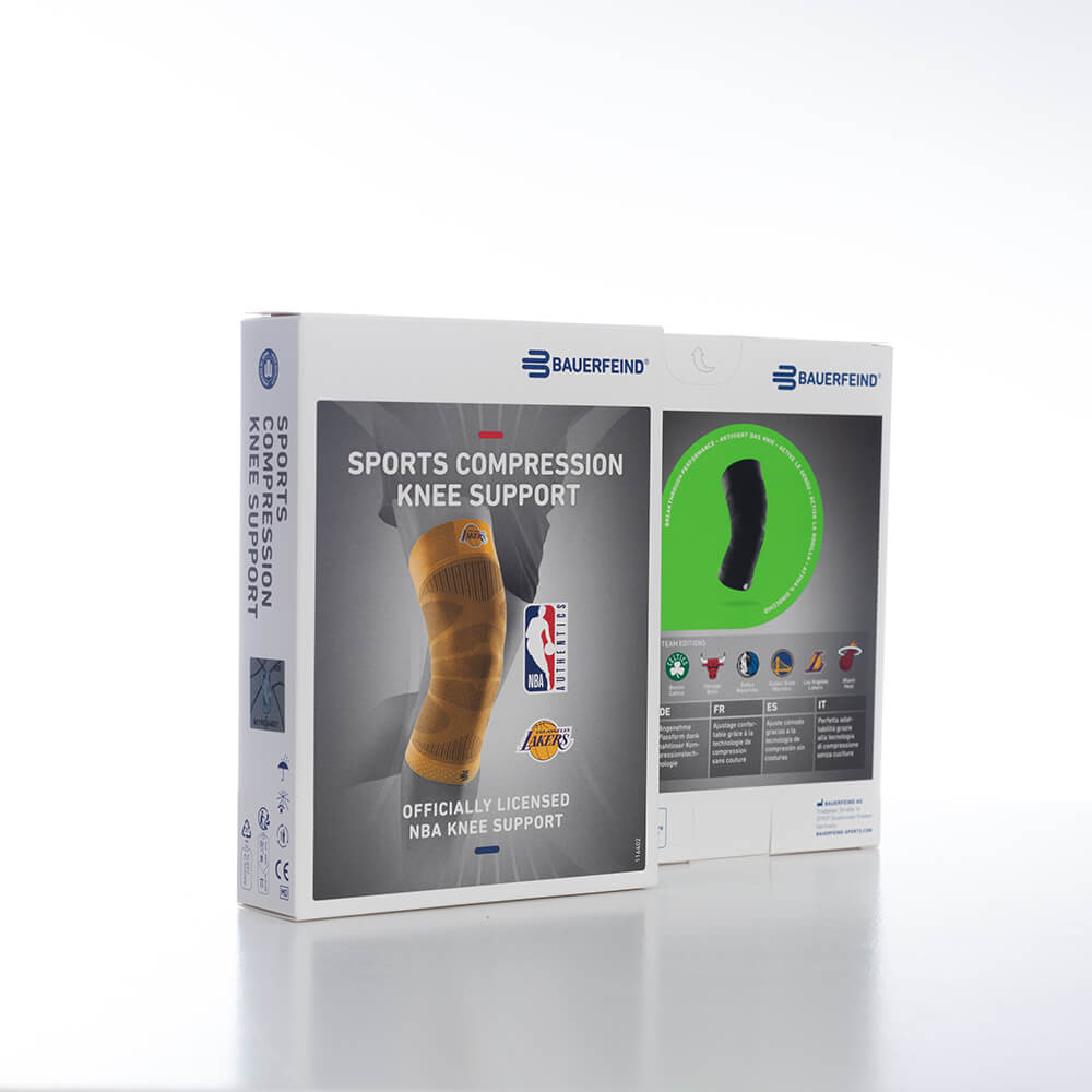 Verpackungsbild des schwarzen Knee Sleeves NBA