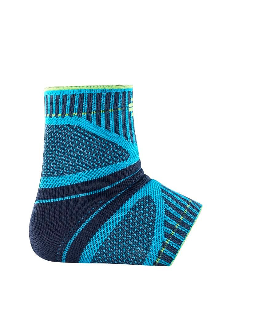 Eine Bandage für den Knöchel die beim Sport hilfreich sein kann.