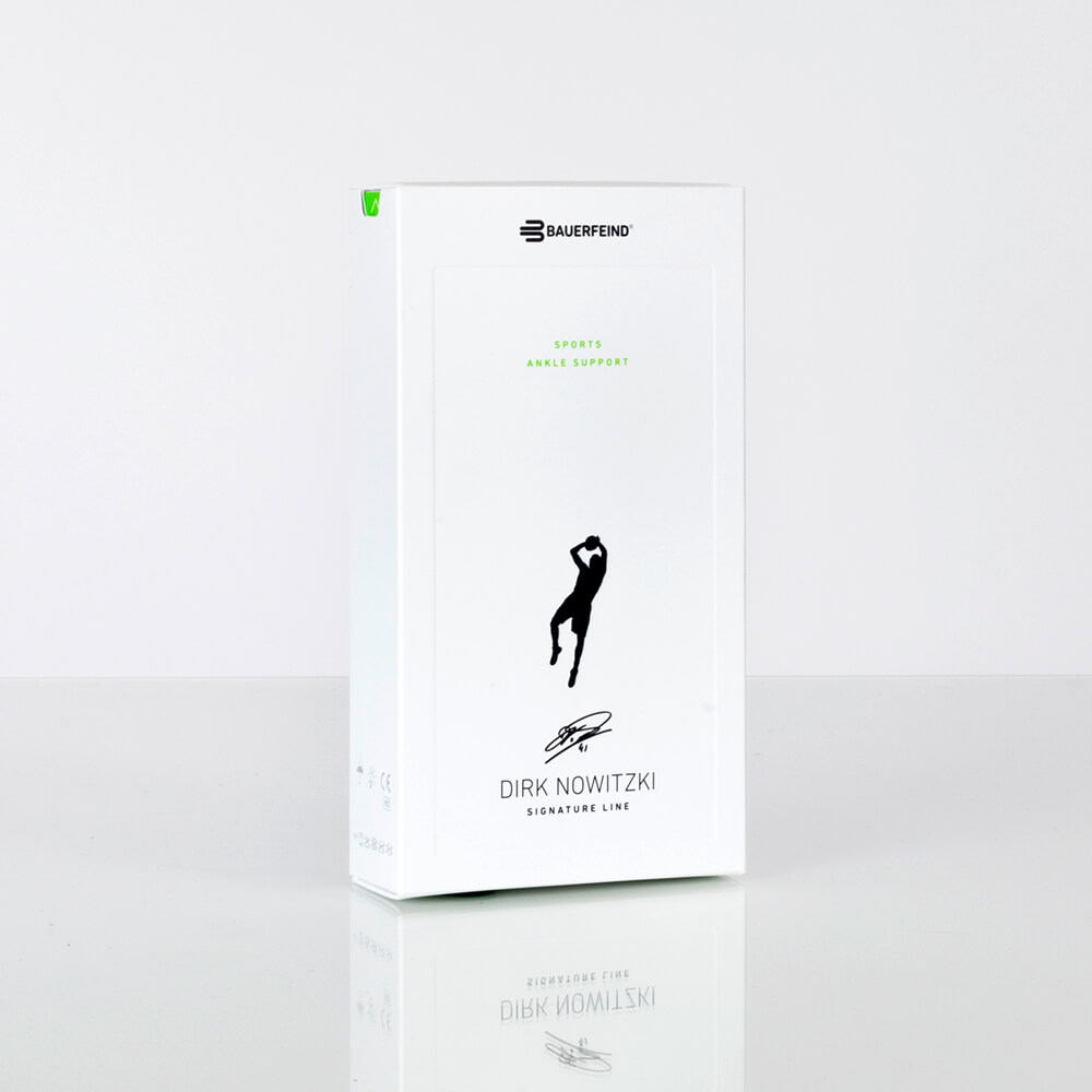 Ankle Support Dirk Nowitzki Verpackung Bild der Verpackung der Dirk Nowizki Edition der Spunkgelenkbandage
