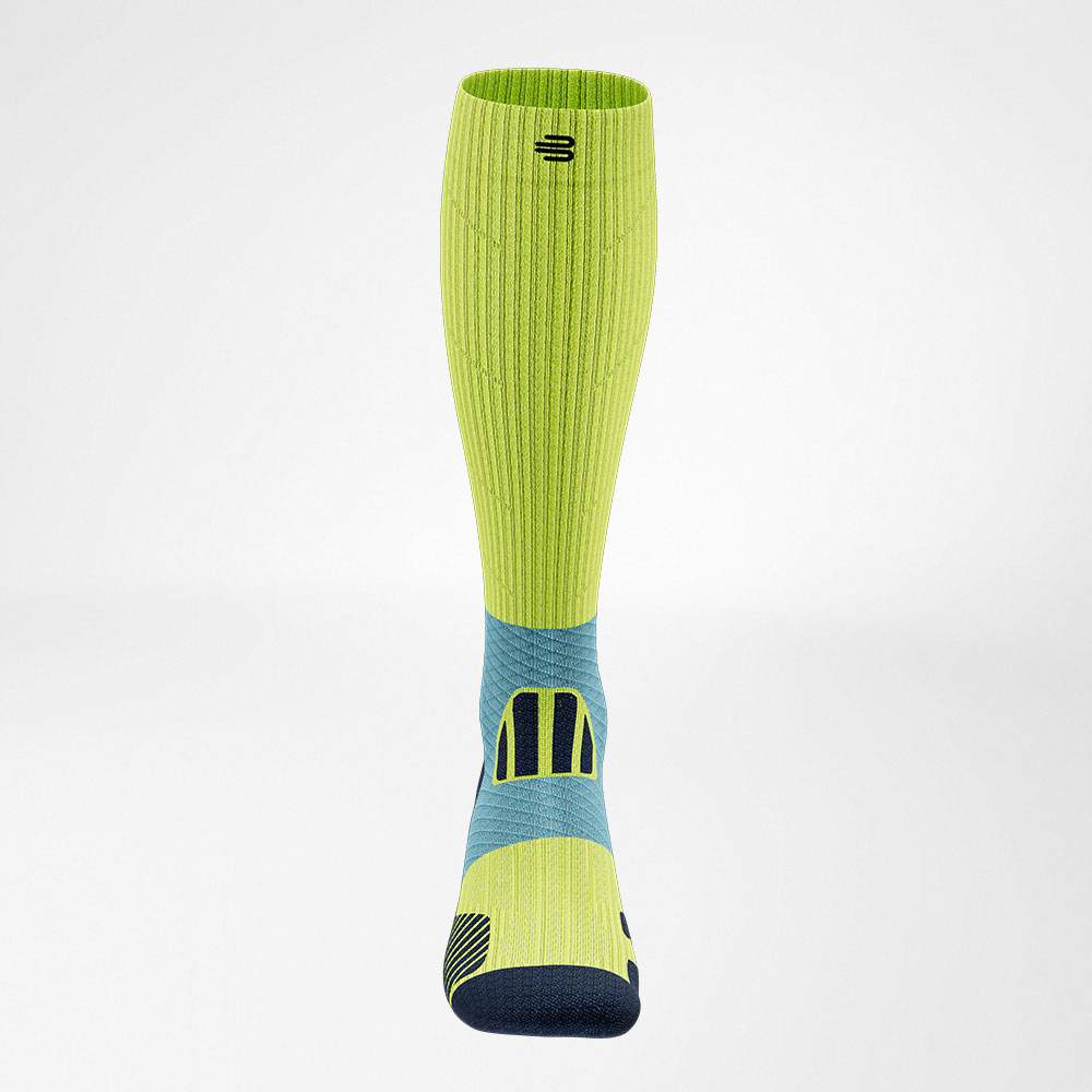 Trailrun-Laufsocken blau-gelb Vorderansicht Vorderansicht der blau-gelben Trailrun - Laufsocken