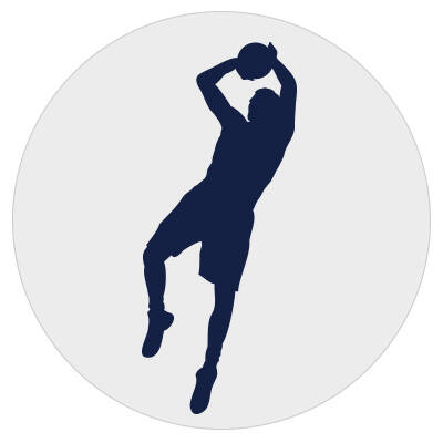ein Logo das Dirk Nowitzki beimSprung mit dem Ball zeigt